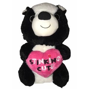 Kellytoy Plush Skunk Stinking Cute Heart V-Day stuffed animal soft toy gift